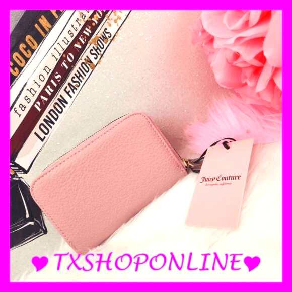 💗🌺{Juicy Couture} Dusty Blush Pink Breaking The Rules Double Medium Zip Wallet - Picture 7 of 8